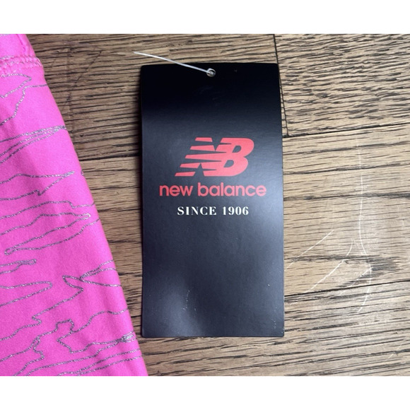 New Balance Girls Printed Performance High Rise Leggings Large 14/16 Black PinK - Picture 4 of 16